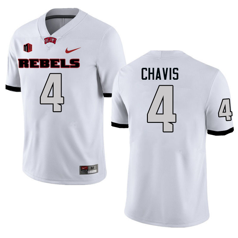 Men #4 Malik Chavis UNLV Rebels College Football Jerseys Stitched-White